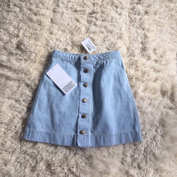 SEND OFFERSAmerican Apparel Denim Button Skirt - Picture 2 of 3