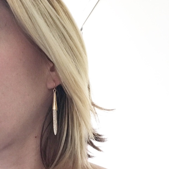 NWOT Faux Howlite or Turquoise Stick Earrings - Picture 6 of 6