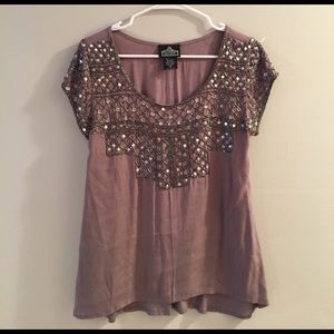 Purple/grey Sequined Top