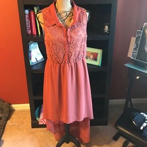 Adorable rust colored high-low dress