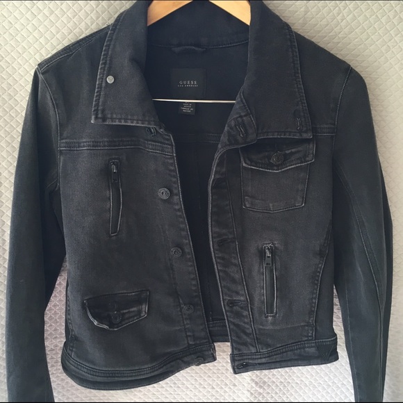 Guess Jackets & Blazers - Guess denim biker jacket