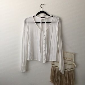 Kendall & Kylie Tie Neck Blouse