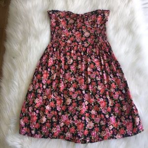Strapless floral dress