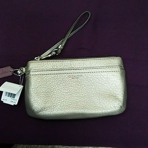 Leather Coach Wristlet