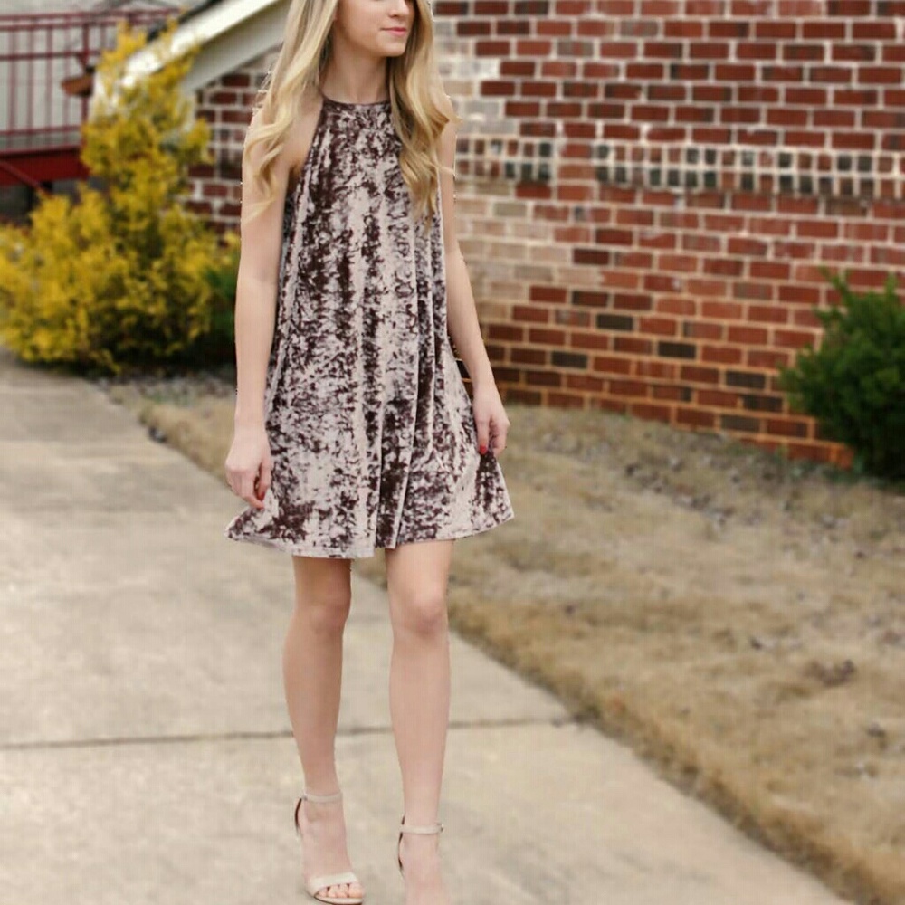 Crushed Velvet Slip Dress
