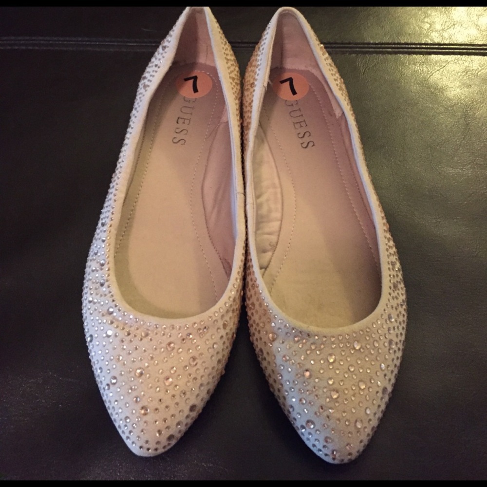 Guess nude sparkly flats