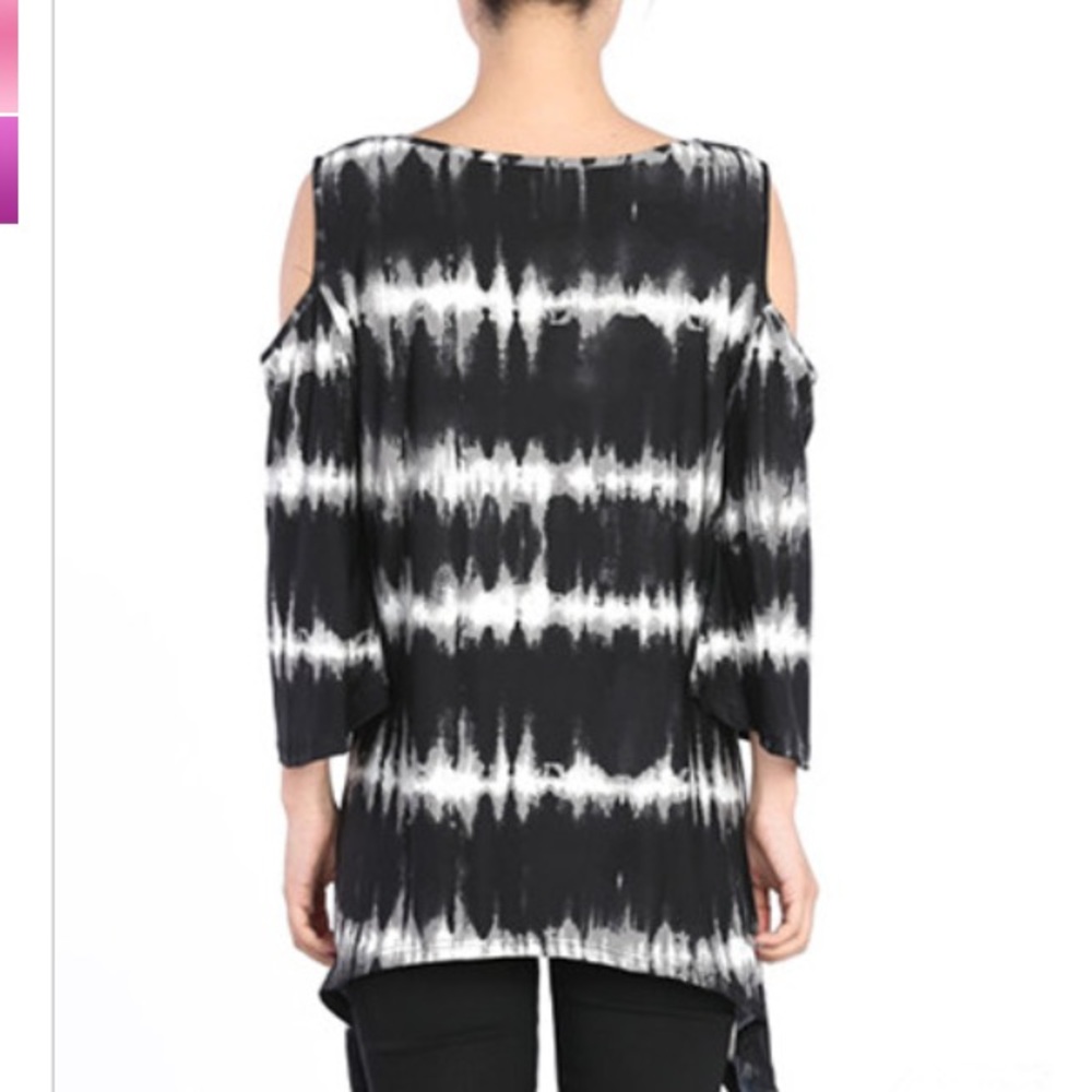 5⭐️ RATED! Cold shoulder tie dye- shark bite hem - Picture 2 of 4