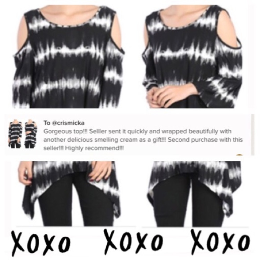 5⭐️ RATED! Cold shoulder tie dye- shark bite hem - Picture 4 of 4