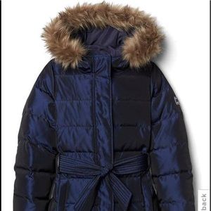 GAP Kids Down Filled Faux Fur Lined Hooded Coat