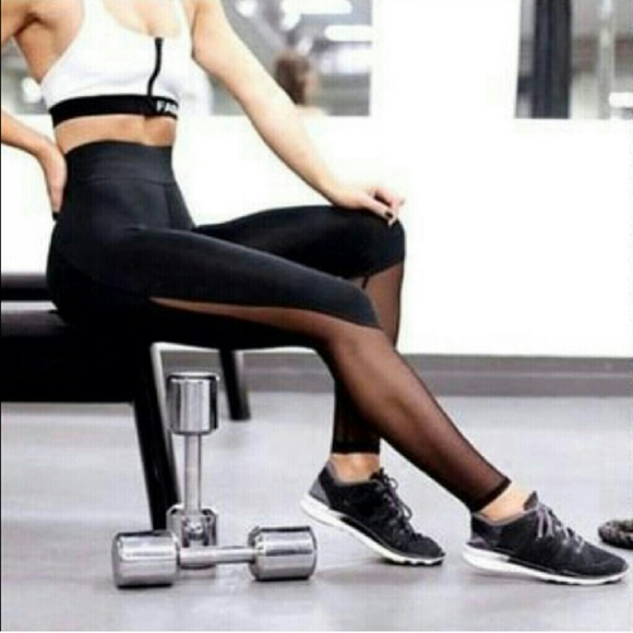 New Tech Mesh Cut Out Moto Workout Leggings - Picture 2 of 8