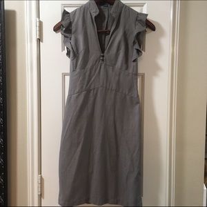 Classic gray cap sleeve collared summer dress