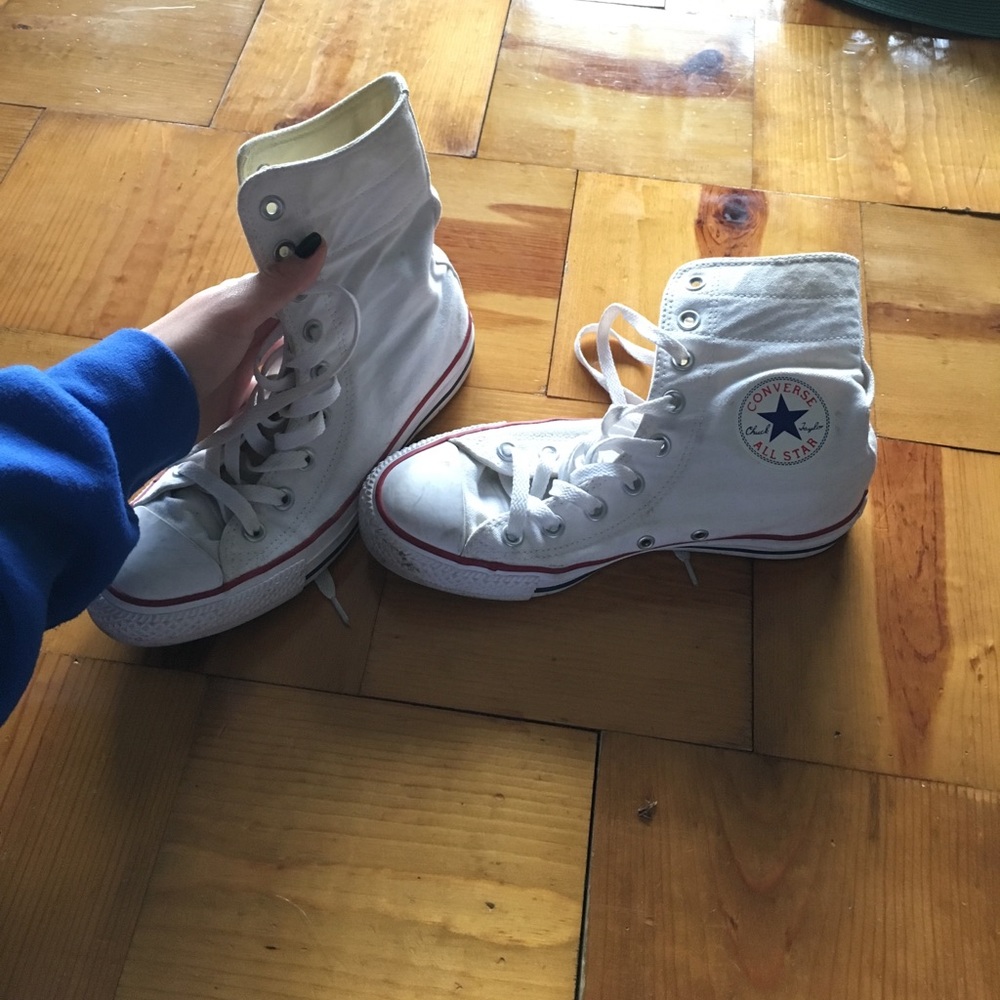 Extra high rise white converse