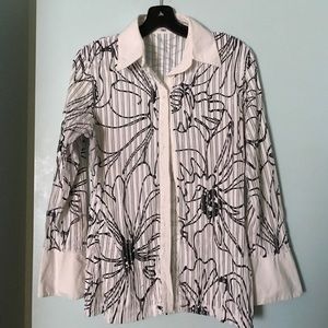 Anne Fontaine Black/White Floral Dress Shirt