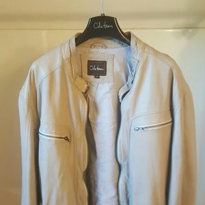 Cole Haan Leather Moto Jacket