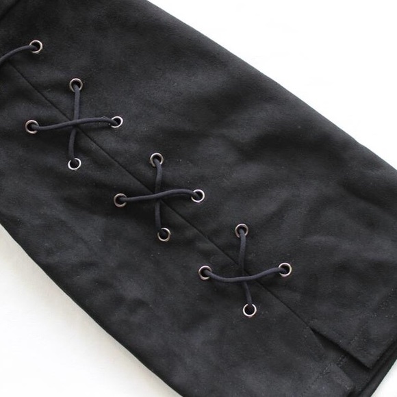 RESTOCKED Black Lace Up Skirt - Picture 4 of 4