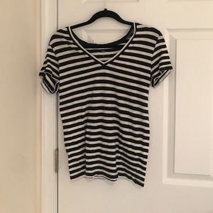 J.Crew navy and white T-shirt