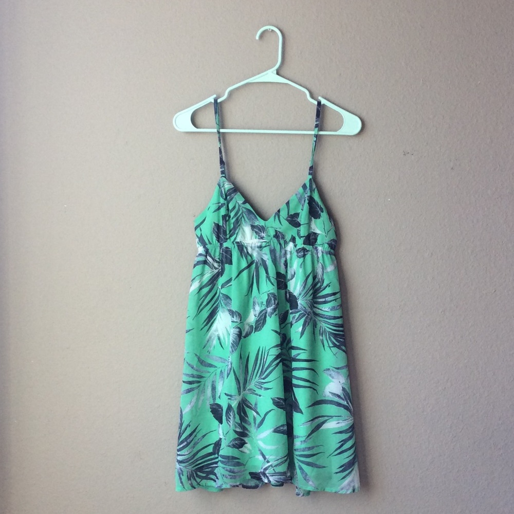 Print Green Summer Minidress
