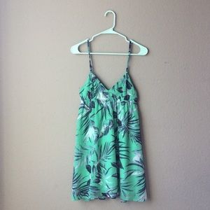 Print Green Summer Minidress