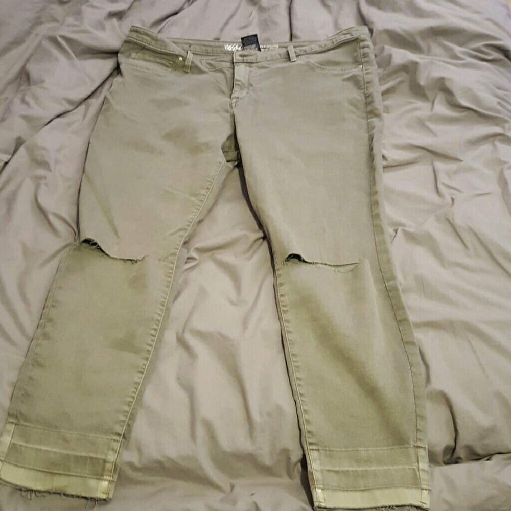 Army green jeggings