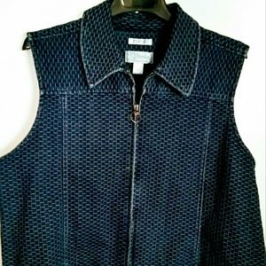 Womens Blue Jeans Vest 2X