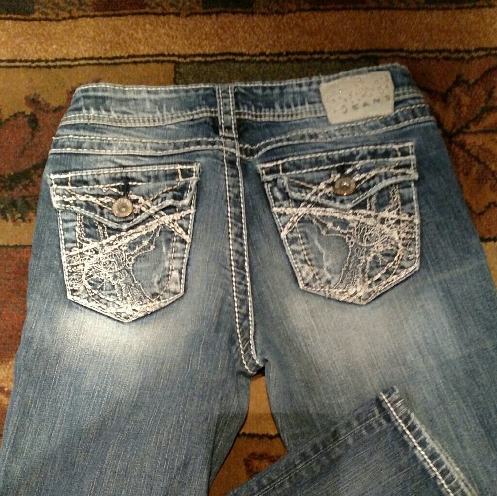 Silver Berkley boot cut distressed jeans