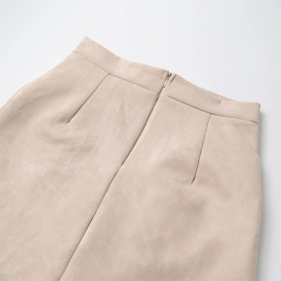 Restocked! Nude Pink Lace Up Skirt - Picture 2 of 3