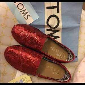 Red Glitter Toms