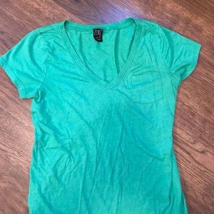 Green V-Neck w/ Pocket