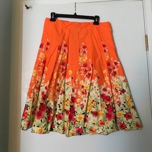 United Colors of Benetton Orange Floral Skirt