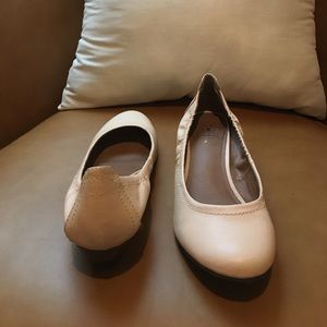 Light pink wedge heels