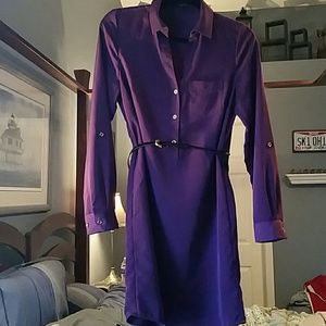 Purple, Long-Sleeve Dress