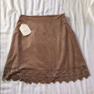 Suede brown skirt