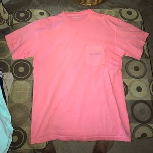 Coastal cotton shirt in pinkish salmon