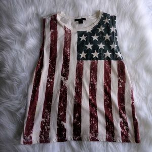 Muscle tank USA printed top
