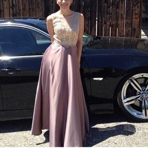 Lavender and Gold Prom Dress