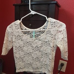 White Laced Crop Top