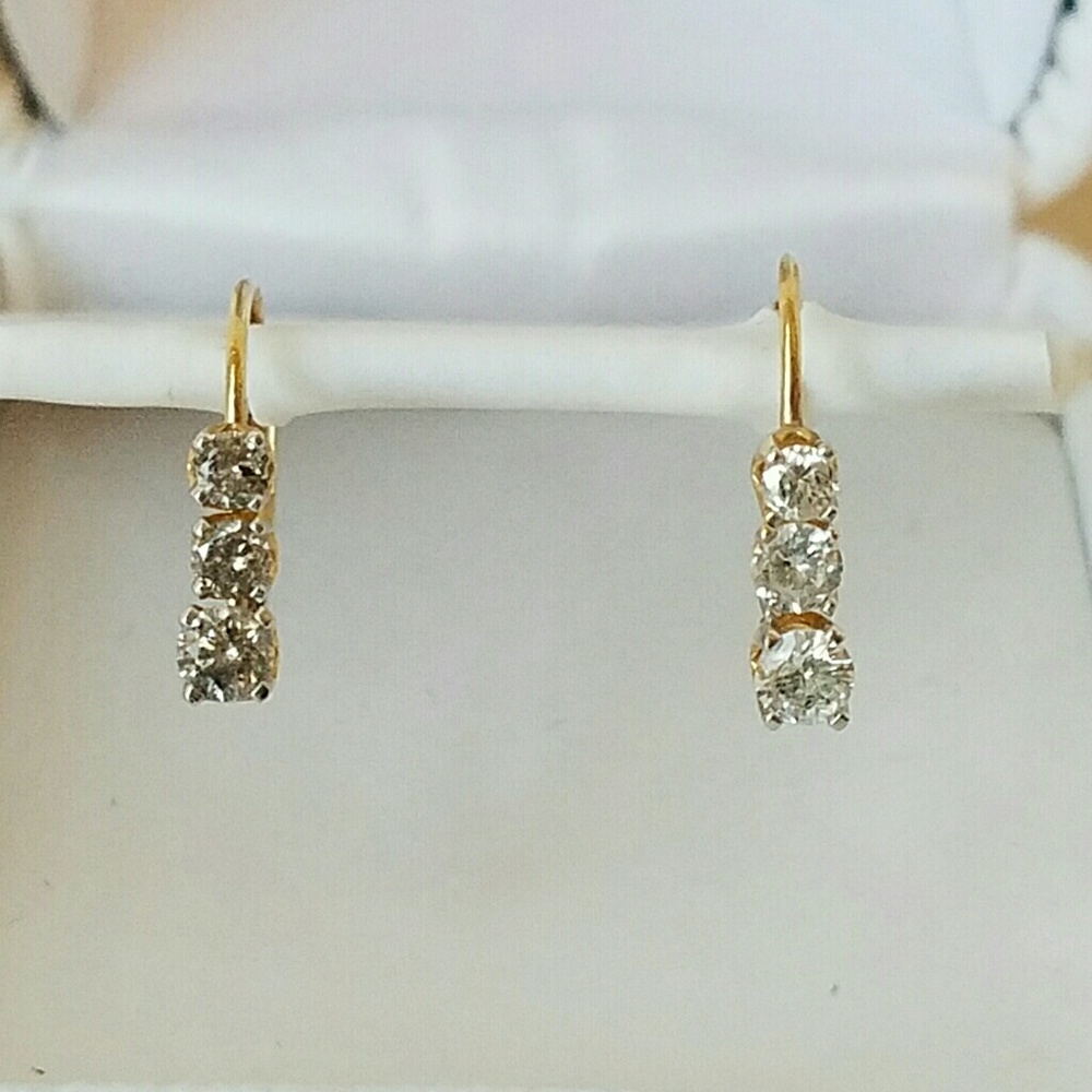 SOLD!!  14k Diamond Past Present Future Earrings