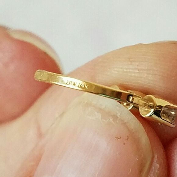 SOLD!! 14k Diamond Past Present Future Earrings - Picture 3 of 4