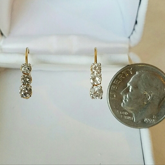 SOLD!! 14k Diamond Past Present Future Earrings - Picture 4 of 4