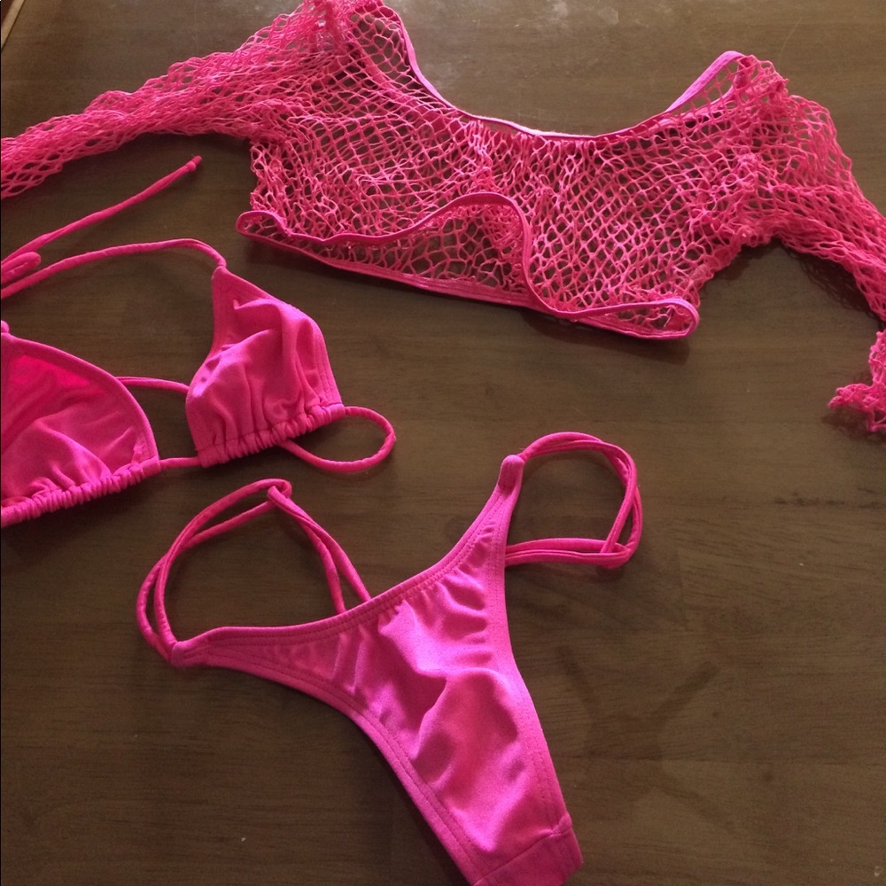 Neon pink go-go dancer / stripper set