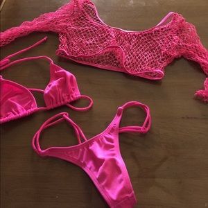Neon pink go-go dancer / stripper set