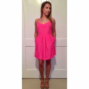 J.Crew Neon Pink Sundress with pockets