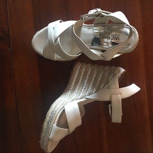 Michael by Michael Kors cream wedges