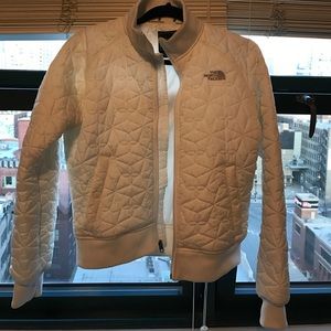 White Northface cropped jacket