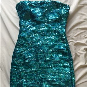 Bright Turquoise Forever 21 Sequin Dress