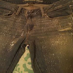 American Eagle jeans with glitter size 10