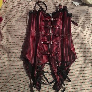 Red and black corset top - Brand New