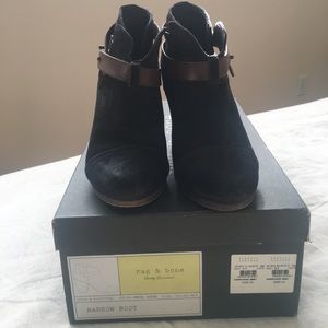 rag & bone harrow boot - charcoal suede- size 36.5