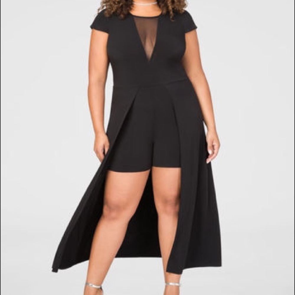 Extended back romper