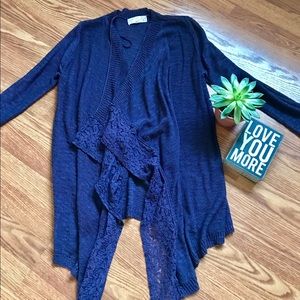 Waterfall front drape cardigan/sweater